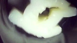 detailed view inside my fleshlight, filled with a creampie from gay action