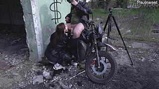 hot milf craves big dicks and motorcycles in wild outdoor fun under the sun with daring public domination.