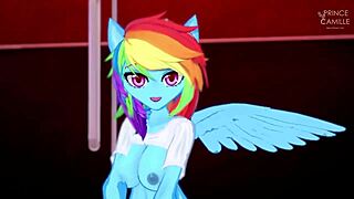 Rainbow dash gropes and rides in hentai furry anime scene