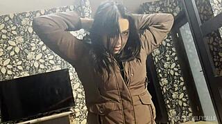 just chilling, milfycalla gets loads of cum on brown fur jacket