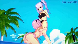 yagy and hibari intense lesbian play and futanari sex - senran kagura hentai