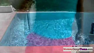 a busty blonde milf interacts with teen 18+ participants in a group setting.