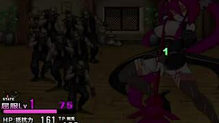 Japanese hentai game features strongest knight in action.