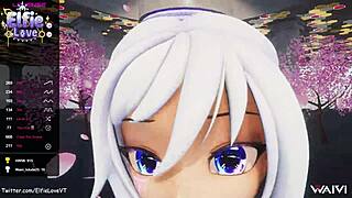 POV Blowjob From Hentai VTuber Elfie Love In 3D