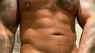 hey viktor rom, tattooed muscle daddy, masturbate your big cock naked