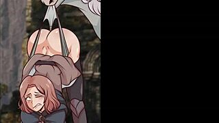 cartoon girl gets wedgies in various scenes compilation