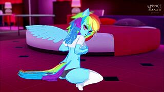 Rainbow dash gropes and rides in hentai furry anime scene