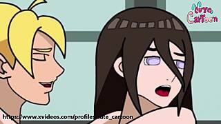 And Hanabi get into intense sex in this hentai