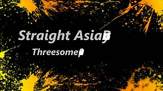 straight asian boys in wild threesome cock action