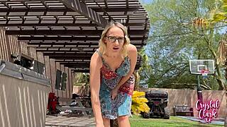 Stepmom caught skinny dipping ends up riding hard!