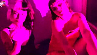 Four pretty sluts worship feet while stripping