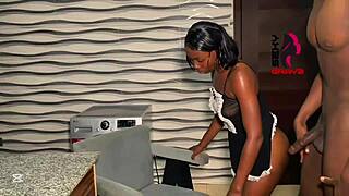 gray africanna nigerian model craves first cock in lingerie