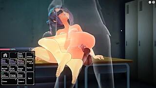 Blue Haired Girl Enjoys Anime Fun