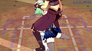 Sucrose and Hu Tao Tease Aether in Intense Sex Scene