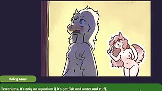 two chicks play poker in furry strip poker game