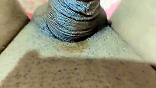 rubbing limp little clitty and pissing while in ripped dress and panties