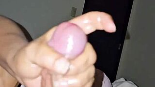 She's tired but strokes my big cock to cum.