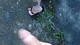 damn! hot brazilian pornstar sucks big cock in backyard!