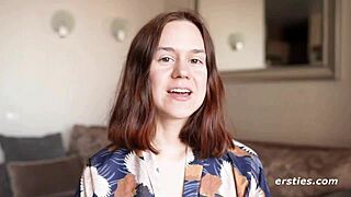 Anca's shaved pussy in dildo session?