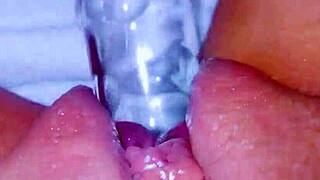 curious coed, uh, squirts huge on glass toy, ya know