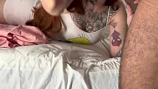 redhead stepsister loves sucking big cock