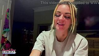 I am a petite mature blonde rubbing my nipples and deeply fingering my twat