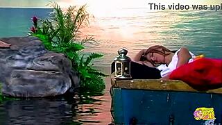 Beautiful Brunette In Retro Costume Gets Tight Pussy Fucked By Big Sex Toy While Licking