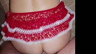 sexy milf candi annie in red lingerie, close up photo shoot