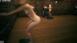 Girls Discover Gym Fun with Voyeur Elements