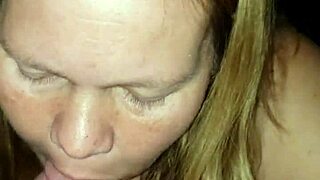 Milf masterbates and plays with cock