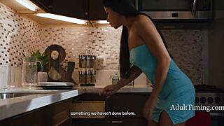 ebony chanel and white girlfriend ameena green toy with each other in interracial fun