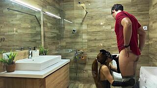 Myredfoxgirl attends the party in the bathroom