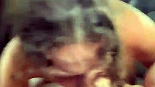 Busty hooker rides reverse cowgirl in car