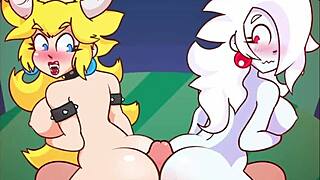 I think bowsette and boosette really like those hard cocks in this threesome