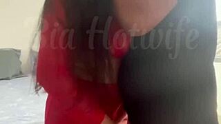 Cuckold calls friend to fuck my ass on our bed