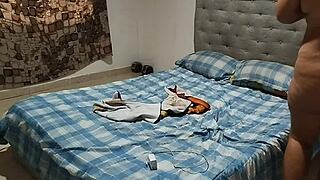 Chubby Latina enjoys solo fun in bathroom with happy ending