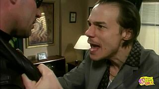 Lesbian hotties dominate office with strapon threesome