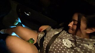 Multiple squirting orgasms in public outdoor creampie