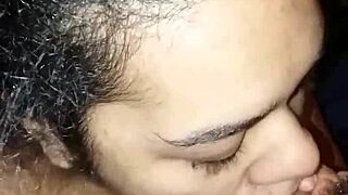 Latina performs sloppy deepthroat sucking