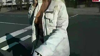 German blonde teen 18+ strips naked outdoors 😍