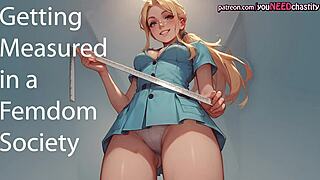 Getting Measured in Femdom Society Chastity Story