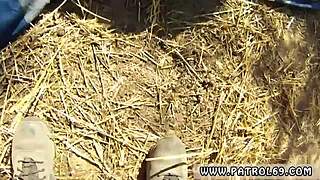 tattoo girl in uniform helps redhead officer with outdoor patrol, natural features on display