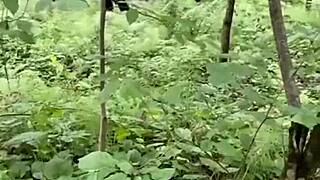 Milf bends over for big ass fucking in woods
