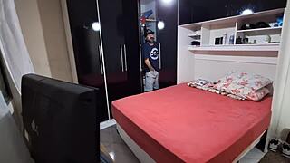 Blindfolded Wife Surprised By Friend In Bedroom Prank