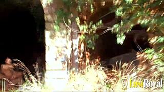 French Brunette Craves Outdoor Anal Adventure