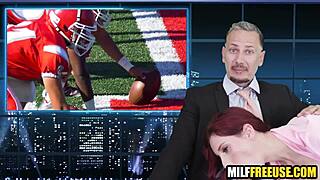 Hot milfs freeused during news broadcast