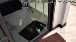 Screaming during threesome slap