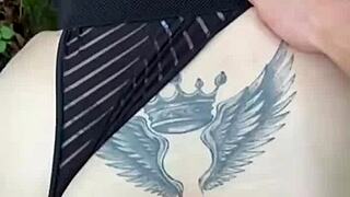 Milf bends over for big ass fucking in woods