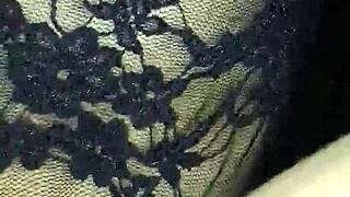 Fuck my girlfriend's ass with a plug in lingerie.