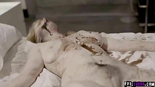 Redhead babe with small tits gets fucked in intense storyline